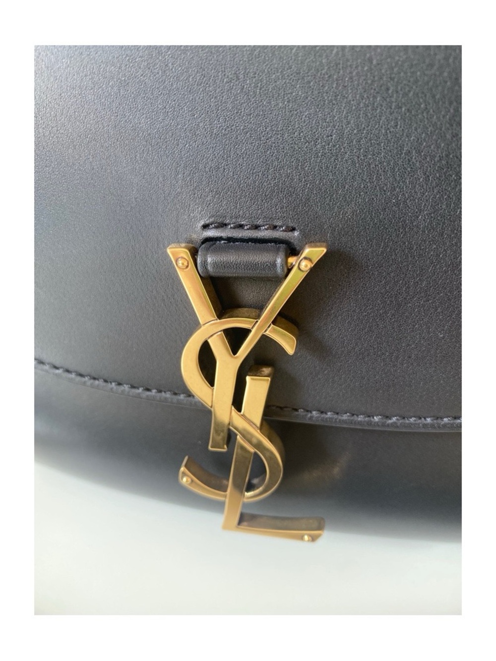 Saint Laurent Black Leather Crossbody with Gold YSL Logo - Picture 6 of 14